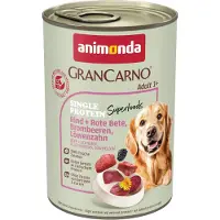 Animonda GranCarno 24x400g nauta ja punajuuri, karhunvadelma, voikukka GranCarno Adult Superfoods Animonda koiranruoka