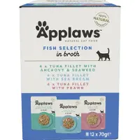 Applaws Cat Pouch Multipack Fish Selection ravinto aikuisille kissoille kaloilla, 12x70 g