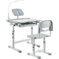 Tikman Ergonomica lasten korkeussäädettävä pöytä ja tuoli, valkoinen