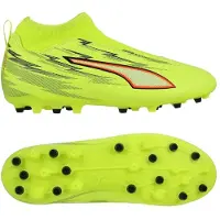 Puma Ultra 6 Match Laceless + MG Unleashed - Keltainen/Musta/Hehkuva punainen/Neon Lapset - Multi Ground (MG), koko 37