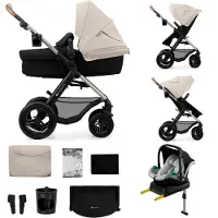 Kinderkraft MOOV 2 4-in-1 Air Yhdistelmävaunut, Moonlight Grey