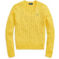 Ralph Lauren for woman. 211971870009 Cotton jumper in yellow eights knitted jersey (XL), Casual, Classic