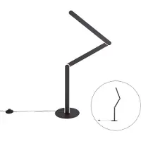 QAZQA Design-lattiavalaisin musta sis. LED 3-vaihe himmennettävä - Gate