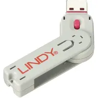 Lindy 40620, Portinlukitsin, USB A-tyyppi, Vaaleanpunainen, Akryylinitriilibutadieenistyreeni (ABS), 1 kpl, Muovipussi