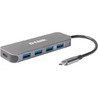 D-Link DUB-2340, USB Type-C, USB 3.2 Gen 1 (3.1 Gen 1) Type-A, USB Type-C, 5000 Mbit/s, Harmaa, 60 W, Teho