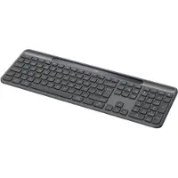Logitech Signature Slim Solar + K980 for Business, Täysikokoinen (100 %), Langaton, RF Wireless + Bluetooth, Näppäimen saksikytkin, QWERTY, Grafiitti