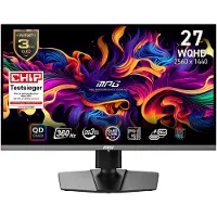 MSI MPG 271QRXDE QD-OLED, 67,3 cm (26.5"), 2560 x 1440 pikseliä, Wide Quad HD, QD-OLED, 1 ms, Musta