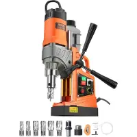 Vevor -magneettipora, 1450 W:n moottori, 2 tuuman poraushalkaisija, 2878 lbf:n kannettava sähköinen magneettiporakone, 6 timanttiporaterää, säädettävä nopeus, porakone metallipinnoille, kodinparannusal