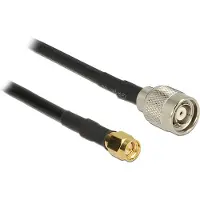 DeLOCK 89513, 5 m, RG-58 C/U, RP-TNC, SMA, Musta