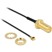 DeLOCK 89471, 0,1 m, RP-SMA, MHF/ U.FL-LP-068, Musta