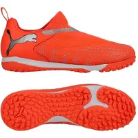 Puma Future 9 Match Laceless Mid + TT Unleashed - Hehkuva punainen/Valkoinen/Musta/Hopea Lapset - Turf (TF), koko 38½