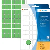 Herma 2345, Vihreä, Pyöristetty suorakulmio, Selluloosa, Paperi, 32 arkkia, 11,1 cm, 17 cm