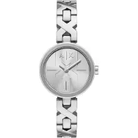 Armani Exchange Analoginen kello hopea / valkoinen