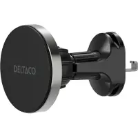 Deltaco – Detachable wireless car charger, magnet, works with phones and iPhones, Qi2 compatible (QI-C1000)