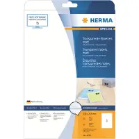 Herma 4375 -tarra, läpinäkyvä 210x297 mm, muovi, matta, 1os. 25/pak