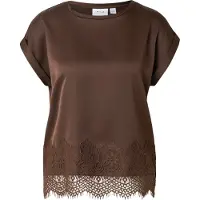 Vila Ellette Full Satin Lace Top Lyhythihainen Bluusi
