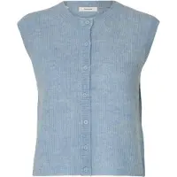 Selected Slwlulu Sl Button O-Neck Vest Noos - Blue - XS