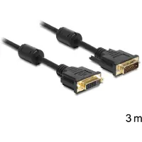 DeLOCK DVI-D/DVI-D 3m, 3 m, DVI-D, DVI-D, Musta, Kulta, Uros/naaras (83187)