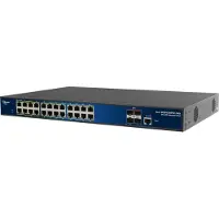 ALLNET Switch full managed Layer2+ 24 Port • 24x GbE • PoE Budget 370W • 24x PoE at • 4x SFP+ • 19 • JSON API • ALL-SG8628PMJ-10G