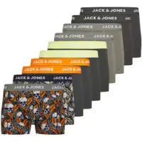 Jack & Jones Bokserishortsit 'JACHugo Skulls' harmaa / tummanharmaa / oranssi / musta