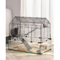 Vevor -hamsterihäkki, 360° katselukulma, läpinäkyvä hamsteriympäristö, pieneläinhäkki, 22,8 x 15 x 21,3 tuumaa, tuuletettu lemmikkihiirihäkki vesipullolla, kannettava hamsteritalo rotille, marsuille