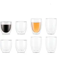 Bodum - Pavina Kahvilasi kaksiseinäinen 25 cl + 35 cl 8 kpl Kirkas