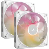 Corsair iCUE Link RX140 MAX PWM RGB -tuuletinsarja, Magneettilaakeri, 140 mm, 2 kpl, valkoinen