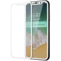 SKALO iPhone X/XS Koko Näytön Karkaistu Lasi - Valkoinen