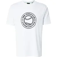 BOSS for man. 50553648 T-shirt with white tennis illustration (S), Casual, Cotton, Short sleeve