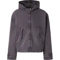 Weekday Loose Hooded Canvas Jacket - Grey - L