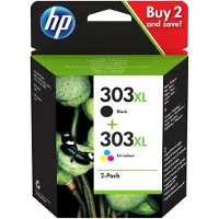 HP 303 XL 3-väri & musta Mustepatruuna 2-pack