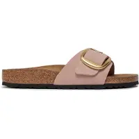 Birkenstock for woman. 1027056 Pink Madrid Big Buckle Leather Sandals (Narrow Fit) (37), Flat, None, Casual