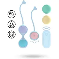 Vuxen Vibrating and 5 Weight Interchangeable Kegel Kit with RC - Purple