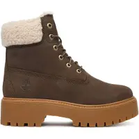 Timberland for woman. TB0A2PU6W011 Stone Street brown leather boots (41 W), 3 to 5 cm, Laces, Casual