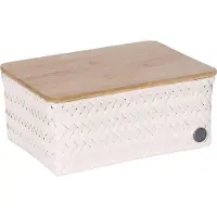 Handed By - Top Fit Medium Säilytyskori kannella 24x18x11 cm Champagne