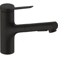 Hansgrohe Zesis M33 yksivipuinen keittiöhana ulosvedettävällä suihkulla - mattamusta