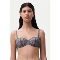 Chantelle Fleurs Half-Cup Balcony Bra - Grey - 80 F