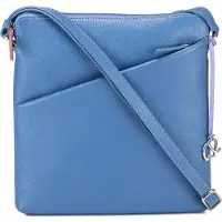Mywalit Milano Crossbody-laukku Nahka 24 cm Sininen