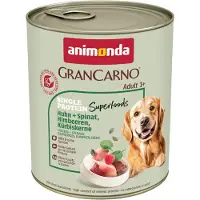 Animonda GranCarno 6x800g kana + pinaatti, vadelma, kurpisansiemenet GranCarno Adult Superfoods Animonda koiranruoka