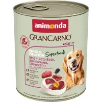 Animonda GranCarno 6x800g kana + pinaatti, vadelma, kurpisansiemenet GranCarno Adult Superfoods Animonda koiranruoka