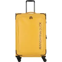 Mandarina Duck Eco Coated 4-pyöräinen vetolaukku L 78 cm Laajennettava Keltainen