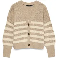 Vero Moda Neuletakki 'VMLEA' ecru / taupe