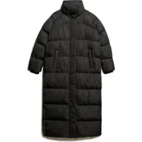 Superdry for woman. W5011800A Long black quilted coat (S), Casual, Recycled Polister, Sustainable