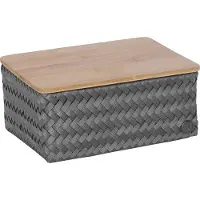 Handed By - Top Fit Medium Säilytyskori kannella 24x18x11 cm Dark Grey