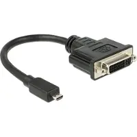 DeLOCK 65563, 0,2 m, DVI-D, Micro-HDMI, Naaras, Uros, Musta