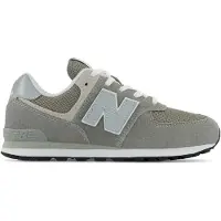 New Balance unisex for kids. GC574V1 Leather trainers 574 grey (38.5 W), Flat, Laces, Casual, children's fashion