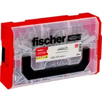 Fischer 532891, Ruuvi- ja seinäpistokesarja, Betoni, Metalli, Muovi, Harmaa, 105 kpl, Laatikko