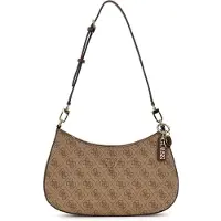 GUESS Käsilaukku 'NOELLE II TOP ZIP SHOULDER BAG' ruskea / vaaleanruskea