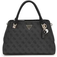 GUESS Käsilaukku 'NOELLE II LUXURY SATCHEL' tummanruskea / grafiitti