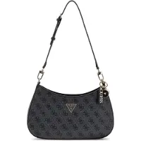 GUESS Käsilaukku 'NOELLE II TOP ZIP SHOULDER BAG' antrasiitti / musta